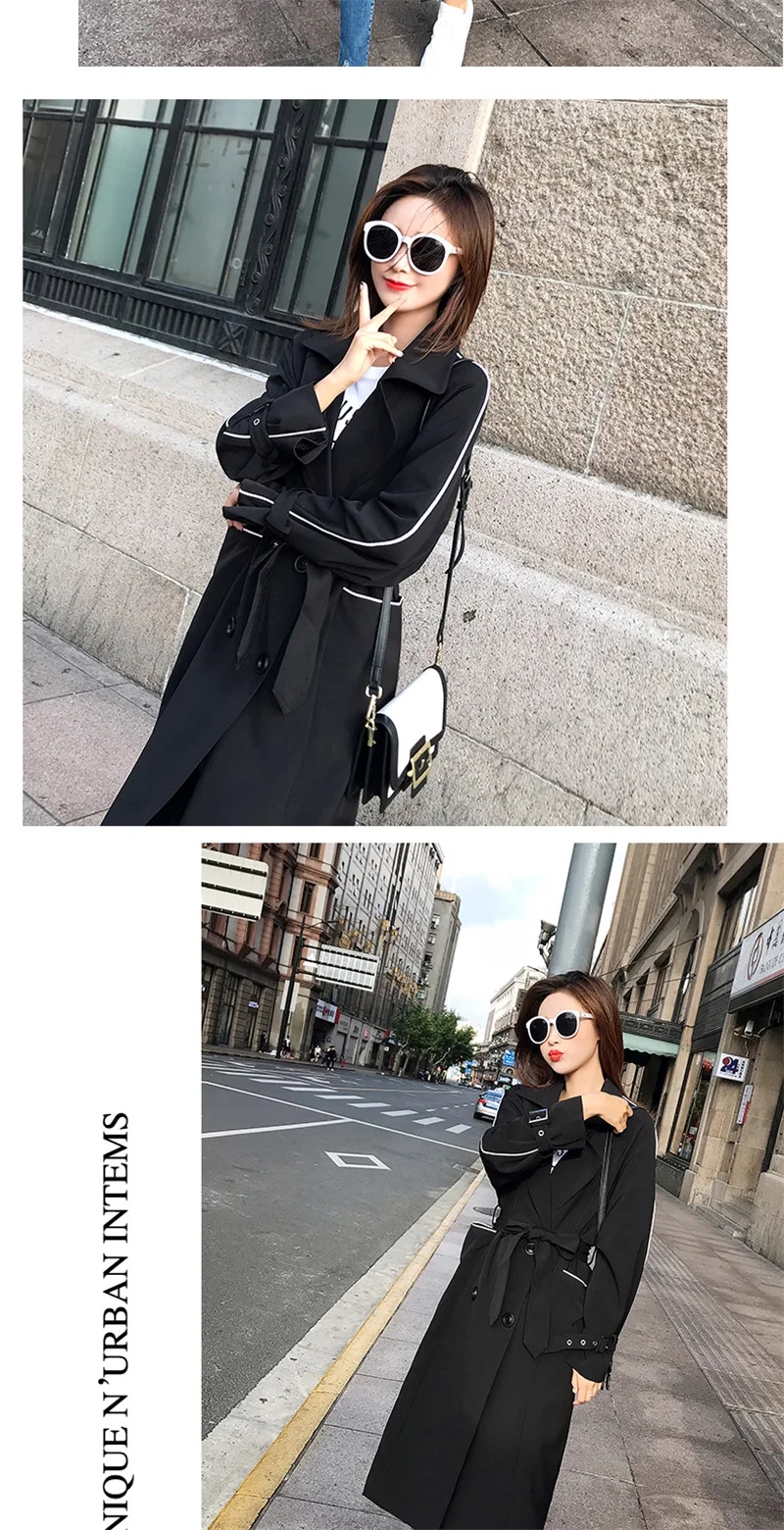 Модные цвет хаки, ветровка женский длинный отрезок корейский 2019 Новый демисезонный тренчи для женщин пальто будущих мам для N579