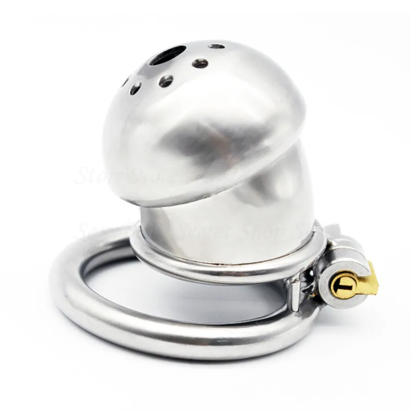 304 Steel Stainless Male Chastity Belt,Short Cock Cage Male Chastity Device With Stealth Lock,Penis Ring BDSM Sex Toys For Men