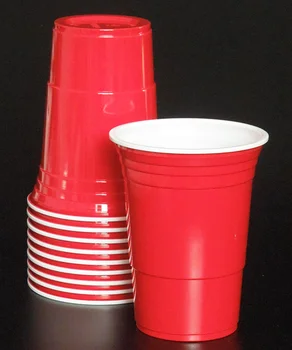 

50pcs Solid red/blue Plastic Cups Insulated Solo Cup 16oz 50ct Disposable Beer party Bar Tea shop cup Drinking Cup