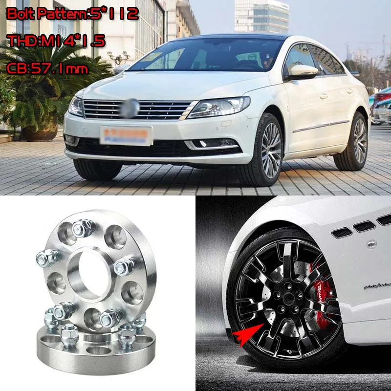 4 шт. 1 дюйм. Адаптеры для колес 5 наконечников 5x4 дюйма/5x112 14x1.5 шпильки VW Tiguan 2007 +/Touran
