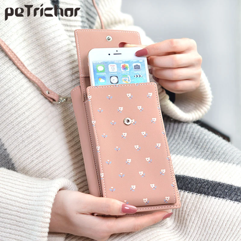 Goedkoop Mini Crossbody Schoudertassen Vrouwen Bloem Multi functionele Vrouwen Mobiele Telefoon Portemonnee Dames Kleine Handtassen Vrouwelijke Messenger Bag