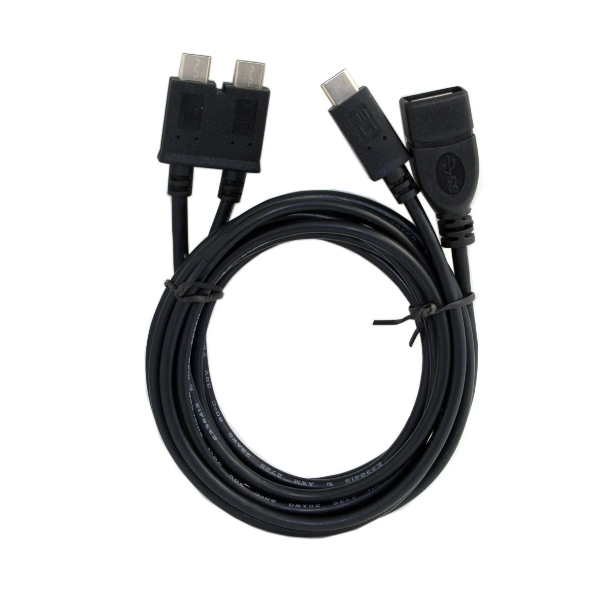 

CY Dual Cable USB 3.1 Type-C to USB-C & USB 3.0 Female OTG Data Cable for New 13 inch Laptop Pro