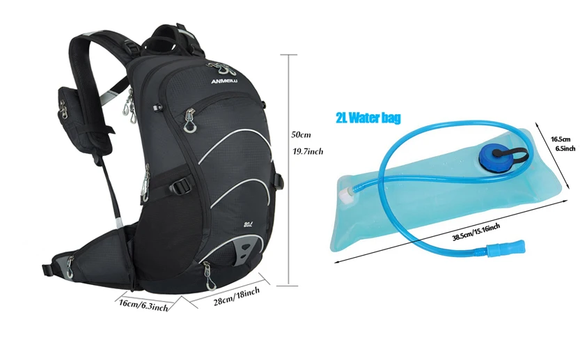 Excellent ANMEILU 20L Waterproof Breathable Bicycle Bag MTB Moutain Bike Hydration Backpack Nylon Travel Hiking Climbing Bag, No Water Bag 1 Excellent ANMEILU 20L Waterproof Breathable Bicycle Bag MTB Moutain Bike Hydration Backpack Nylon Travel Hiking Climbing Bag, No Water Bag 1
