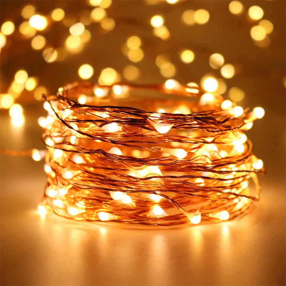 30M 300LED 99ft Long LED Copper Wire Starry String Lights Outdoor Christmas Fairy Light Warm White