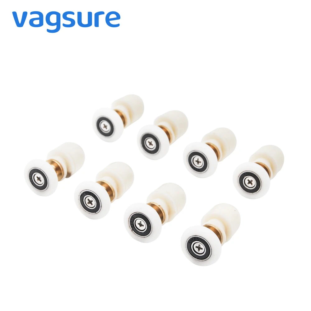 

4pcs-8pcs/set 19/23mm/25mm/27mm Nylon Straight Plastic Single Pulley Runner Wheel Sliding Door Rollers For Shower Bathroom Cabin