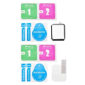 

1 Set Full Glue Waterproof Full Cover Screen Curved Tempered Glass Film Screen Protector for Apple I Watch Series 4 40mm 44mm