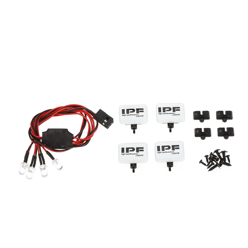 AX008A 2pcs RC Car Multi-Function Square LED Light Lamp w Lampshade for 110 RC Car SCX10 D90 TRX4 Crawler Car SUV RC Model (4)