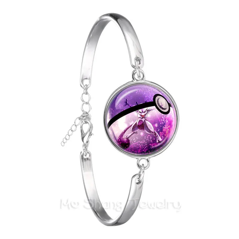 Модный Круглый Стеклянный кабошон Pokemon Go Pokeball браслет для женщин милый трендовый
