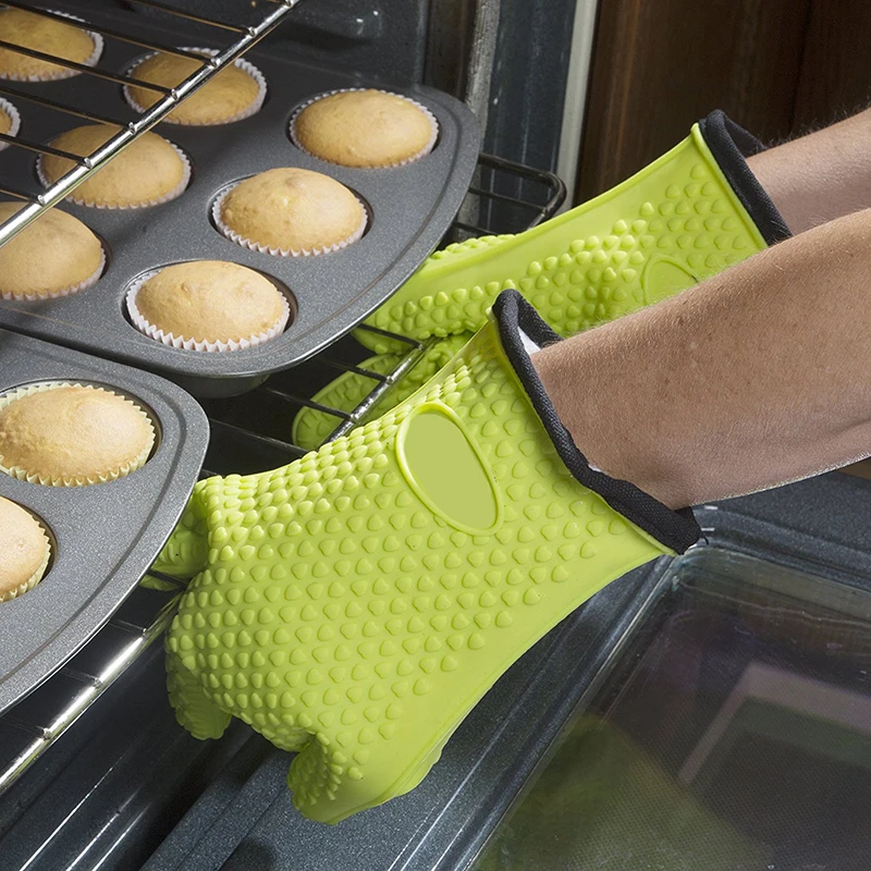 Бренд WALFOS 1 шт. термостойкие пищевые силиконовые перчатки приготовление, Выпекание, барбекю Держатель для посуды для духовки рукавица кухня