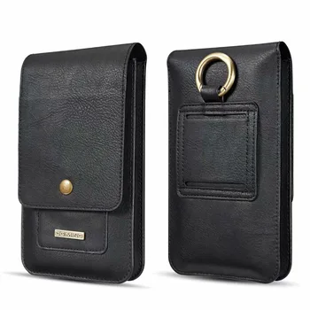

6.5 Inch Leather Phone Pouch Bags Hook Loop Belt Clip Case For Samsung Galaxy Note 8 9 Wallet Cover For iPhone X For Huawei P20