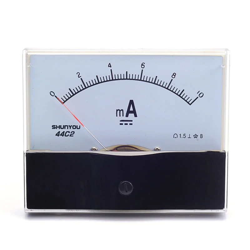 DC 0 10mA Ammeter Analog Current Test Meter DC Mechanical Header
