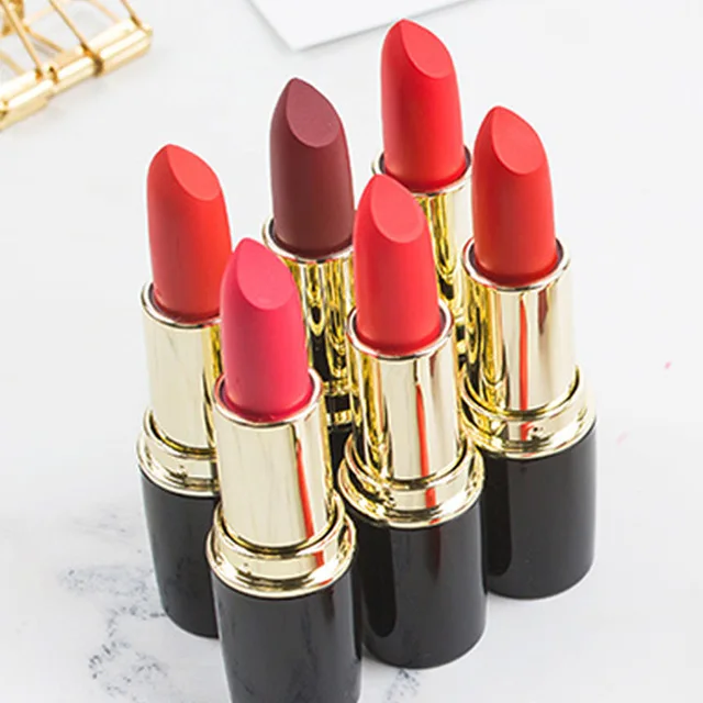 

Fashion Lips Matte Velvet Lip Stick Waterproof Makeup Pigment Brown Nude Matte Lipstick Pencils Long lasting without fading