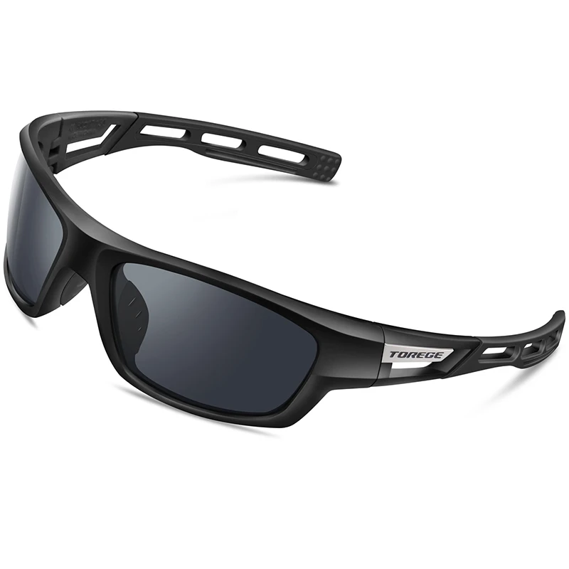 Новинка, Поляризованные спортивные солнцезащитные очки для мужчин и женщин, очки для вождения, рыбалки, бейсбола, TR90, оправа, поляризационные очки, очки - Цвет линз: Black