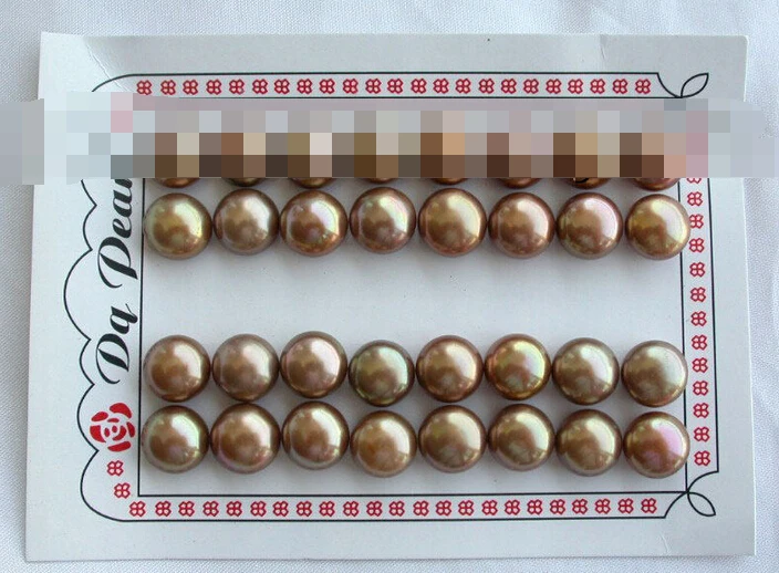 

Hot sell Noble- hot sell new - free shipping 00310 round Brown freshwater cultured pearl earrings