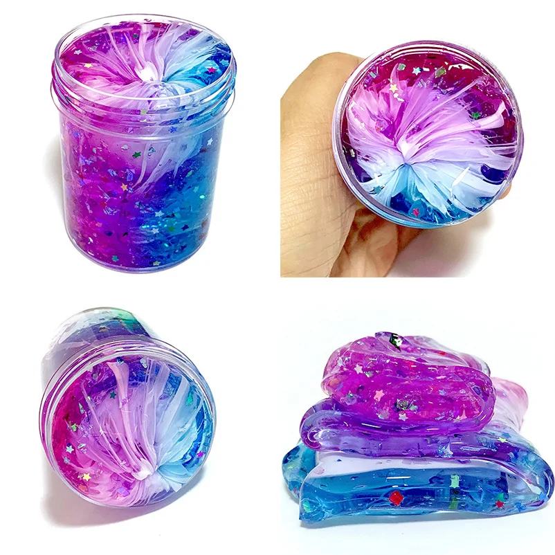 

DIY Shine Crystal Clay Toys Clear Foam Fluffy Slime Anti stress Cloud Mud Toy Plasticine Modeling Clay For Kids