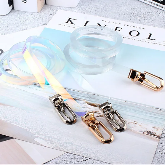 

DKBLINGS 2018 new fashion plastic belt New Fashion Casual pin buckle PVC Transparent Color Women Belt/belt 1.0cm