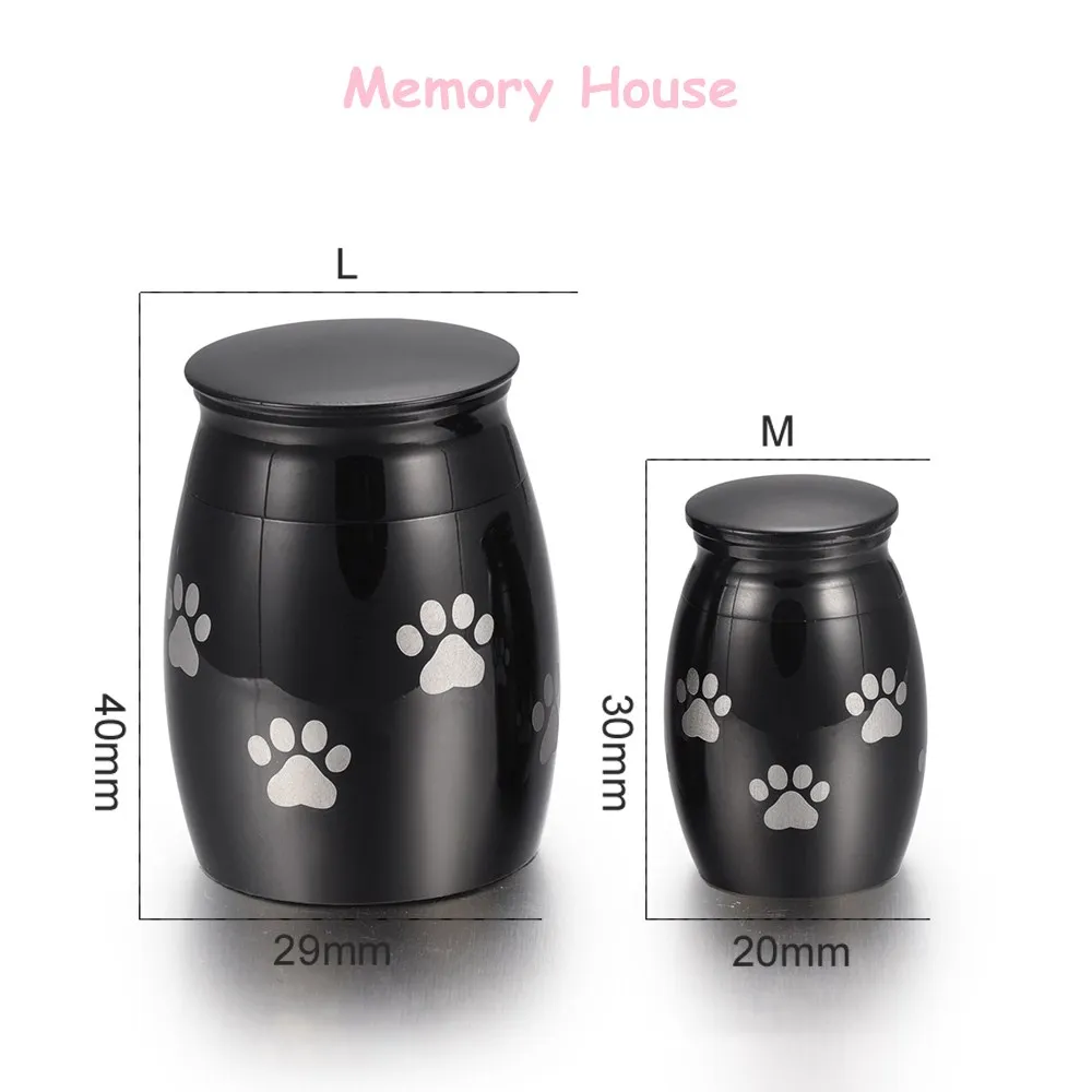 

Cremation Urn For Ashes Memorial Jewelry Pet Dog/Cat Paw Engrave Stainless Steel Funeral Casket Mini Keepsake Urn for Ashes