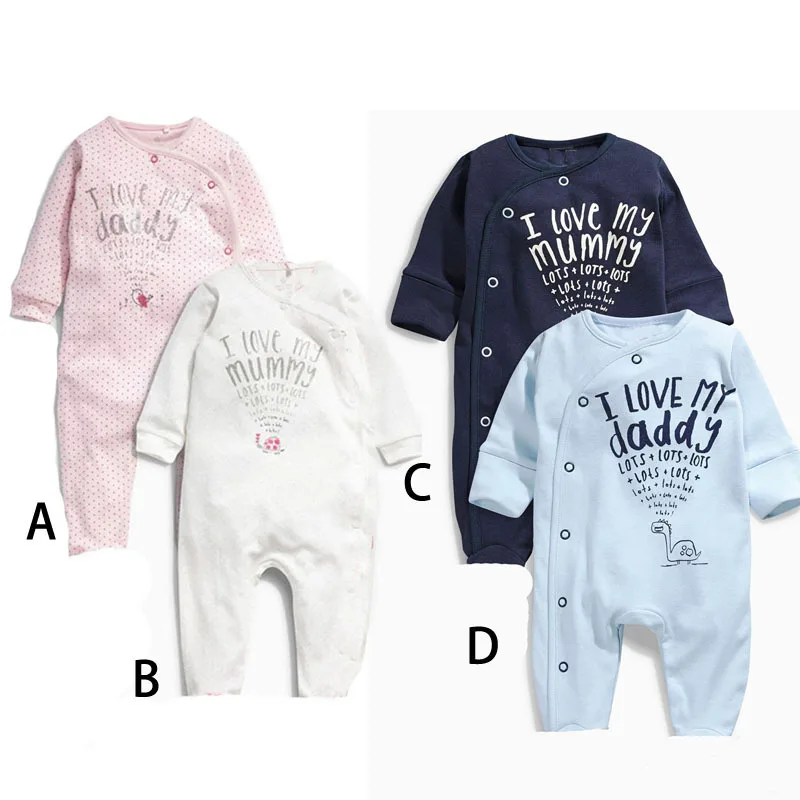 

New Hot Love Mummy Daddy Clothes Unisex Baby Boy Girls Spring Autumn Rompers Long Sleeve Climb Homewear Cotton Jumpsuit Outfit