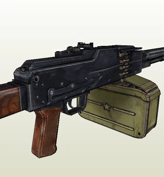 Журнал Издание JSA9 3D бумажная головоломка модель 1: 1 размер бумажная модель PKM Пулеметы