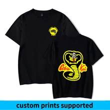 2018 Verão Fresco Popular Cobra Kai t camisa Dos Homens/Mulheres de Manga Curta Tshirt Engraçado Design Clássico Tops Tees Cobra kai Roupas Personalizadas