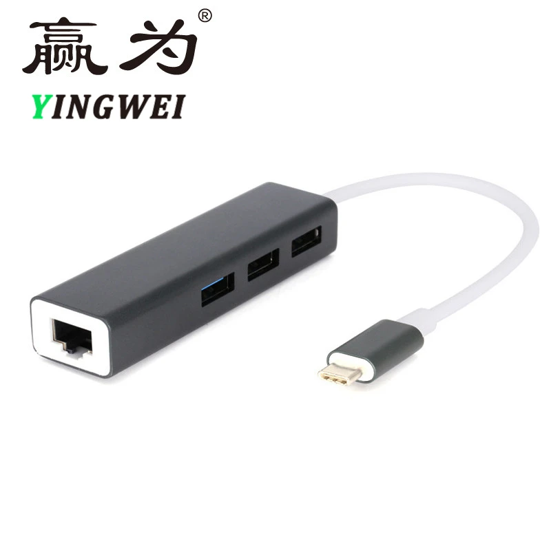 

Thunderbolt 3 to Ethernet 3 Ports USB 3.0 HUB Type C Thunderbolt 3 to RJ45 100Mbps LAN Adapter Data Network Card For Macbook