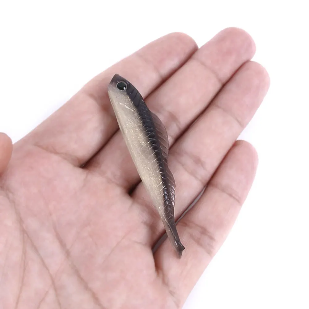 

10pcs 68mm 2.7g Soft Silicone Fishing Lure Minnow Saltwater Freshwater Worms Wobblers Artificial Bait Bass Tackle Jigs