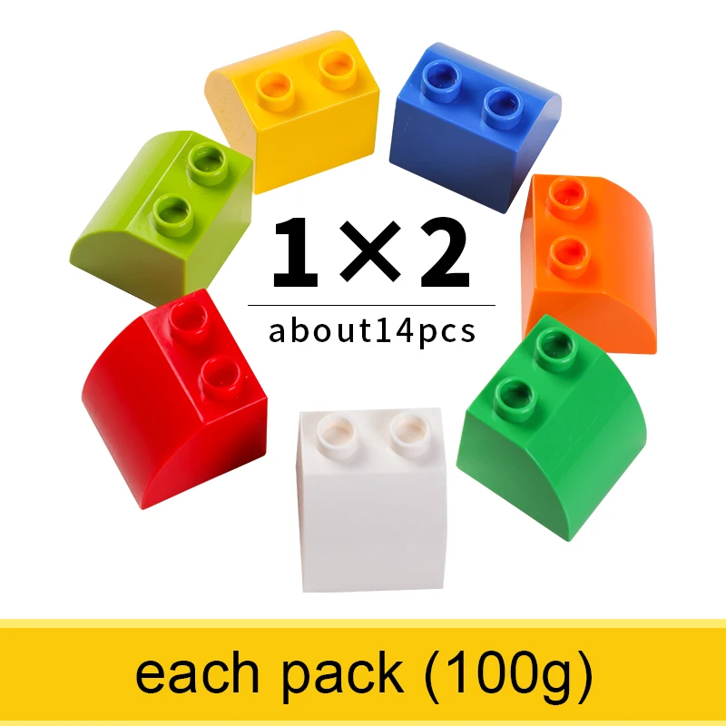 

1x2 Bulk Bevel Bricks Big Size Classic Base Building Blocks Enlighten Educational Toys For Kid Each Pack 100g About 14 PCS