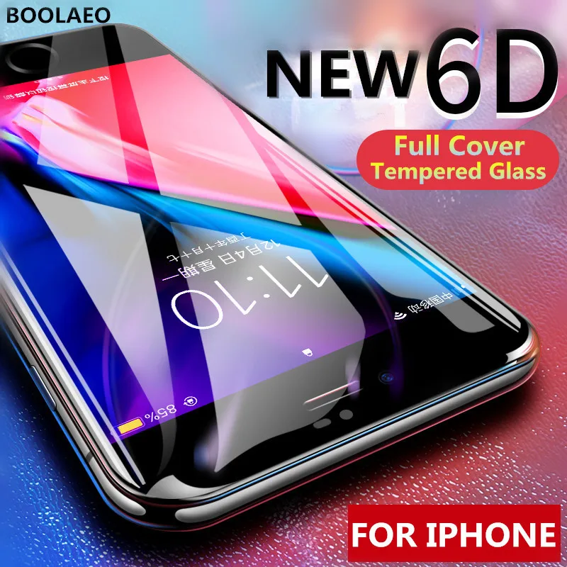 6D полное покрытие из закаленного стекла для iphone 8 7 6 6s Plus X XS MAX glass XR Защитное стекло