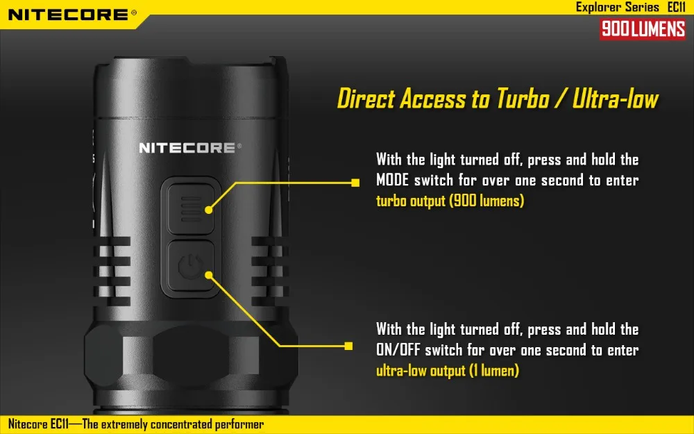 NITECORE EC11 фонарик комплект CREE XM-L2(U2) светодиодный макс 900 люмен луч расстоянии 190 м ручной фонарь с NL166 RCR123A батареи