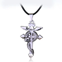 Mqchun quente anime fullmetal alquimista metal colar cruz cobra pingente cosplay acessórios jóias pode drop-shipping