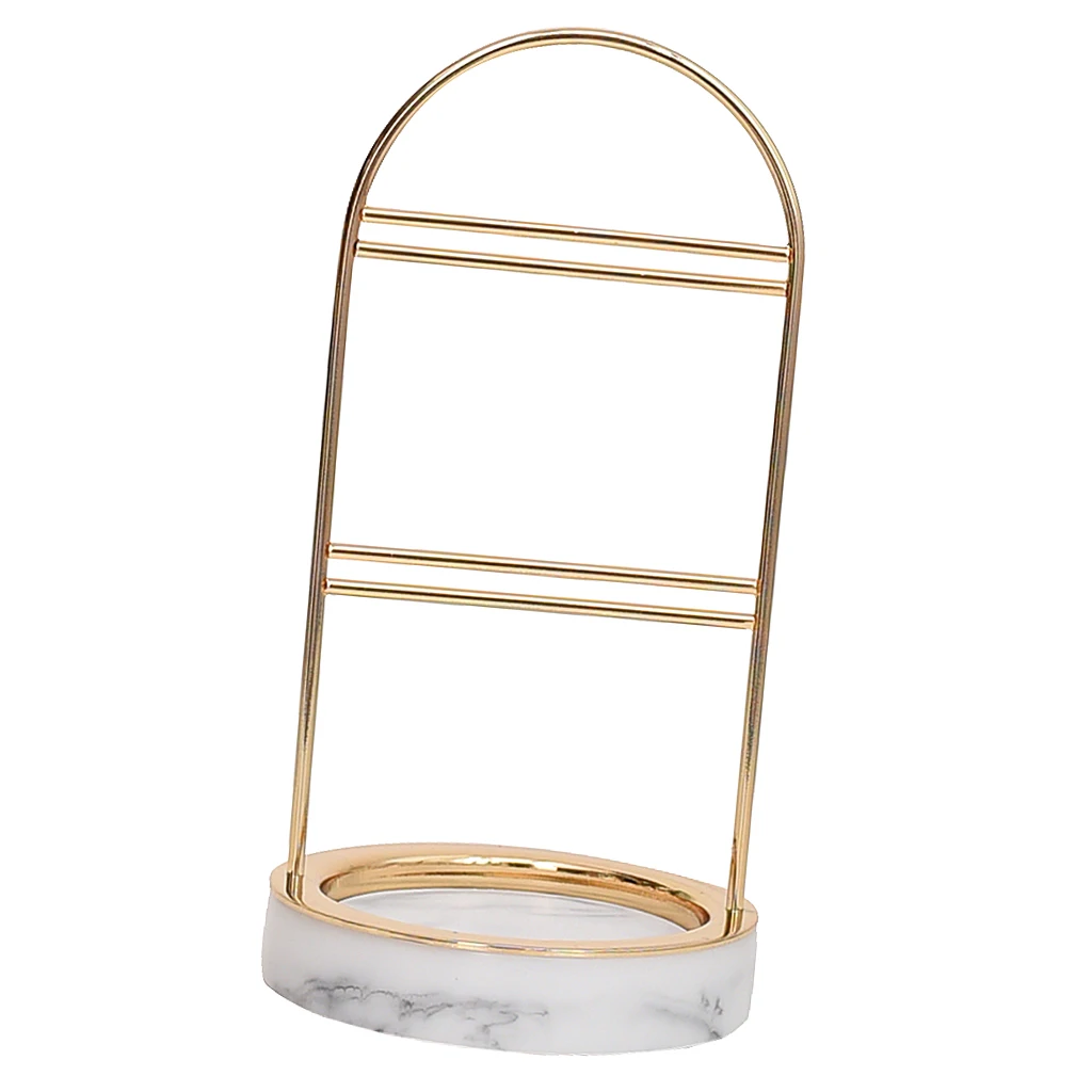  4 Style Marbling Resin Retro Nordic Jewelry Organizer Rack Display Earings Stand Vintage Room Count