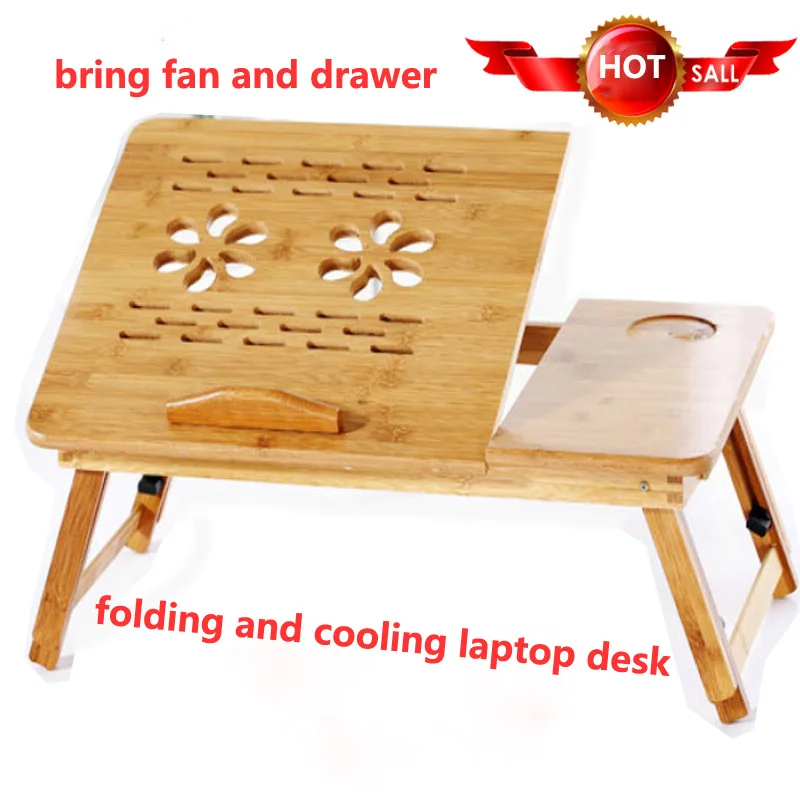 Draagbare hout laptop bureau vouwen computer bed tafel notebook ondersteuning stand met cooling Lap Sofa ontbijt Lade schrijven staande Draagbare hout laptop bureau vouwen computer bed tafel notebook ondersteuning stand met cooling Lap Sofa ontbijt Lade schrijven staande