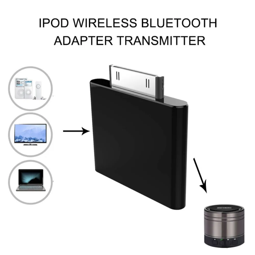 Bluetooth аудио передатчик Черный 30pin Bluetooth передатчик стерео адаптер для iPod Ser uy