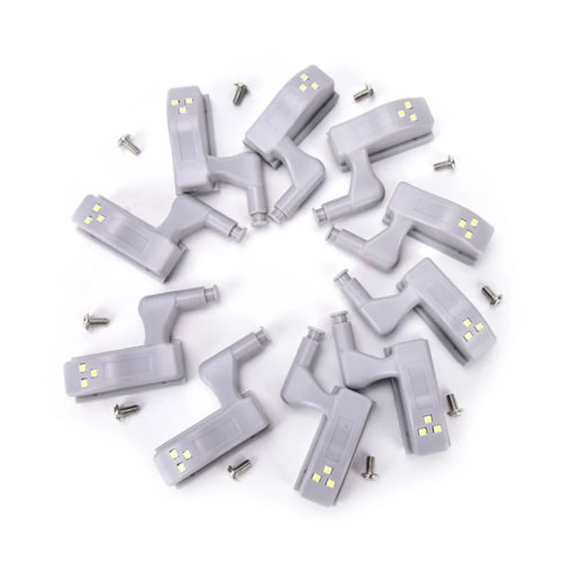 

100pcs Cabinet Hinge LED Light Sensor Night Light For Cupboard Closet Wardrobe Drawer Door Home Kitchen Bedroom Living Room