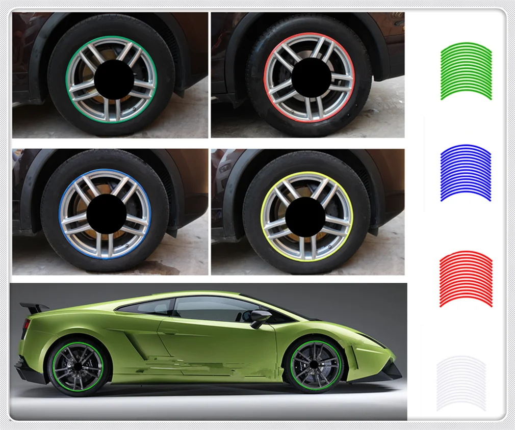 

Car and motorcycle wheel reflective stickers DIY modified shape for Fiat Freemont Doblo 695 FCC4 500e Viaggio Strada 500C
