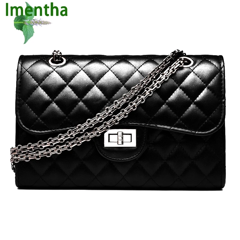 2018 Black Women Shoulder Bags Female Party Crossbody Chain Bag Plaid Handbag Quilted Sac A Main Femme Women Leather Handbags