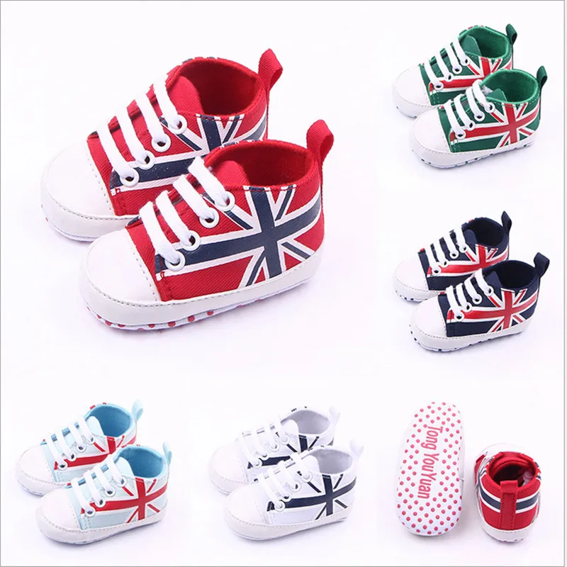 Spring new 0 1 year old baby toddler shoes / flag baby shoes / boys and girls slip toddler shoes