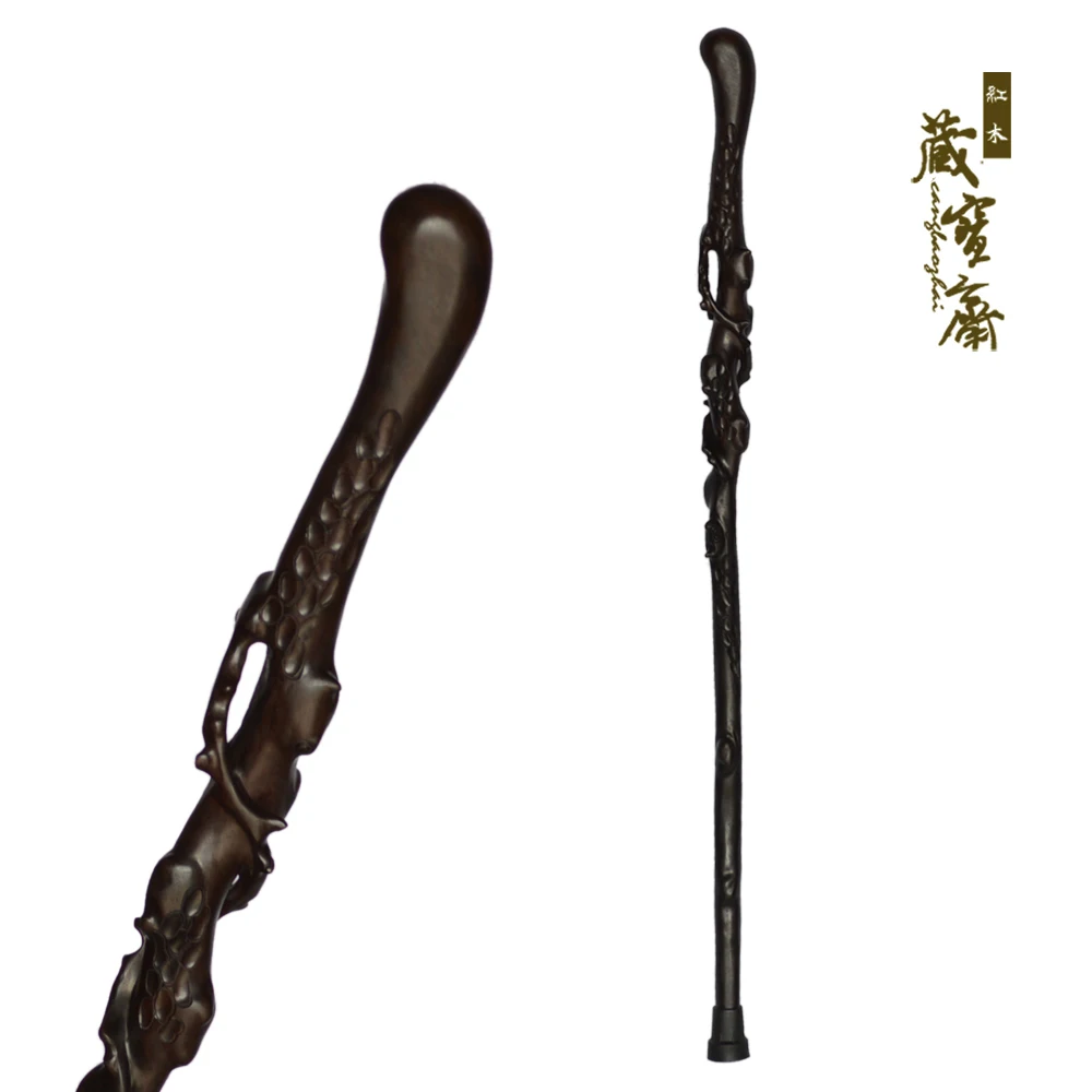 

Shipping antique ebony cane birthday gift old mahogany carving wood stick monolith