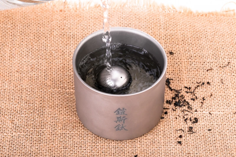 filtro perfumado de chá de titânio criativo em formato de com encaixe