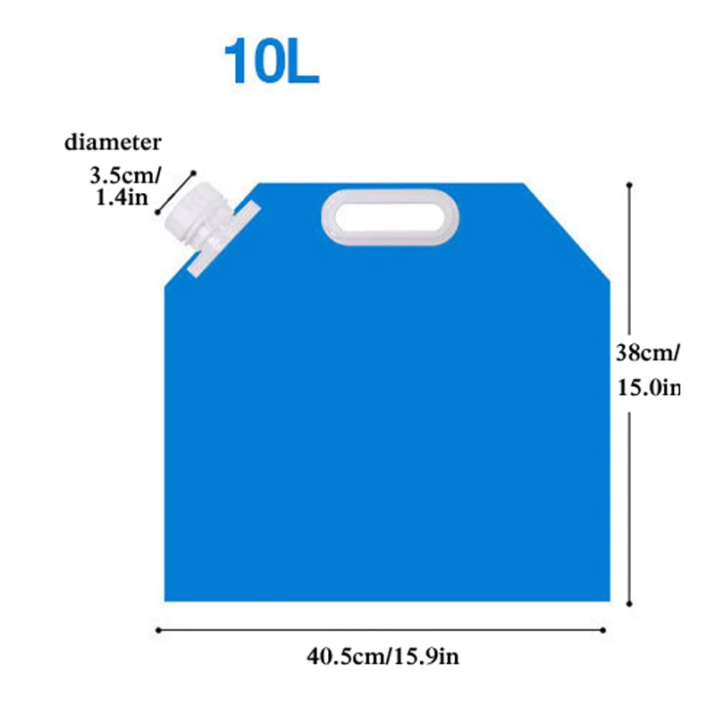 5L/10L складная сумка для воды для кемпинга, пешего туризма, пикника, канистра, PE безвкусное защитное уплотнение, сумка для хранения питьевой воды на открытом воздухе - Цвет: 10L