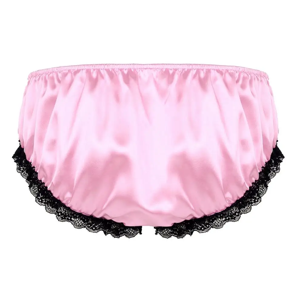 Mens Lingerie Sissy Crossdresser Panties Shiny Erotic Gay Underwear Floral Lace Satin Boxers Shorts G-String Sexy Briefs mens underwear