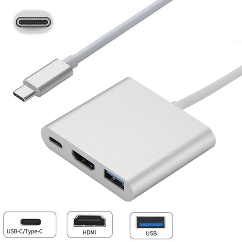 

Type C Splitter HUBS USB Type C To HDMI USB 3.0 Charging Adapter Converter USB-C 3.1 Adapter for MacBook Pro Pixel Huawei