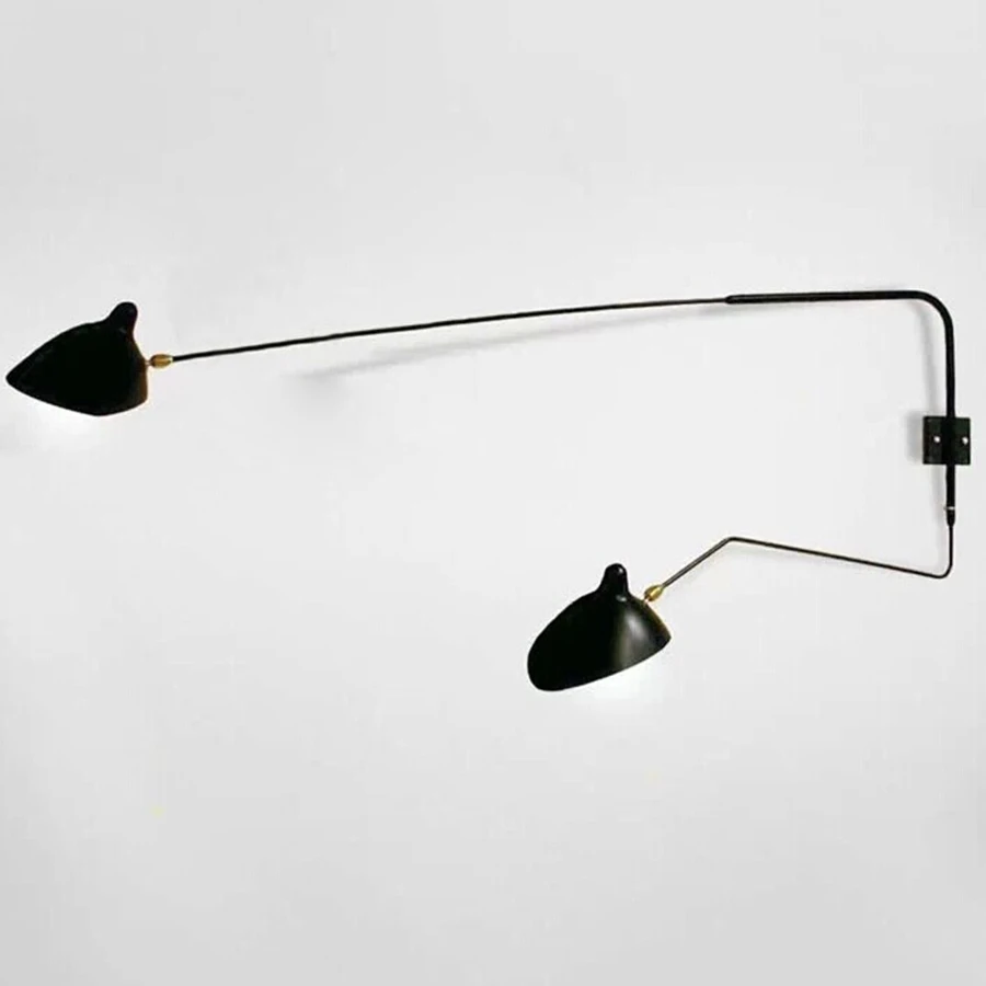 Serge Mouille Designer Wall Lamp Vintage Wall Black Wall