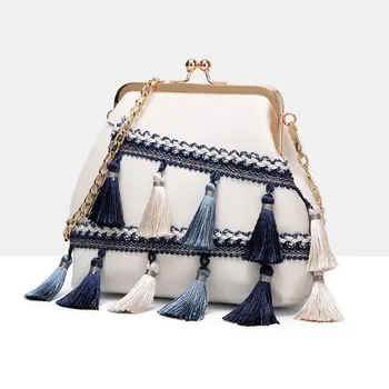 

National crossbody bags for women 2020 leather shoulder bag small shell messenger bags with tassel knitting Tonny Kizz handbags