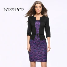Summer Dress Womens Elegant 2 piece set women Belted Tartan Patchwork Wear to Work Business Lace Pencil Sheath Bodycon Dress