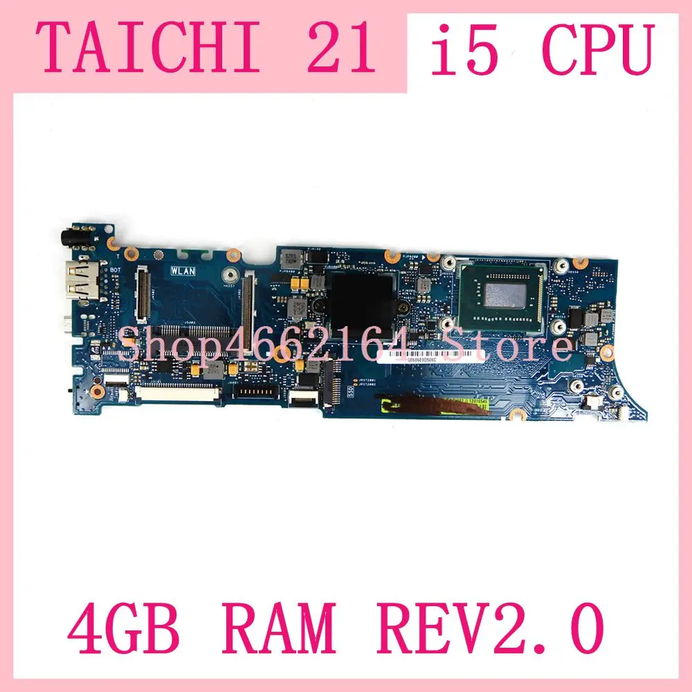 TAICHI 21 Mainboard i5-3317 CPU 4GB RAM REV2.0 Mainboard For TAICHI 21A TAICHI 21 Ultrabook Motherb