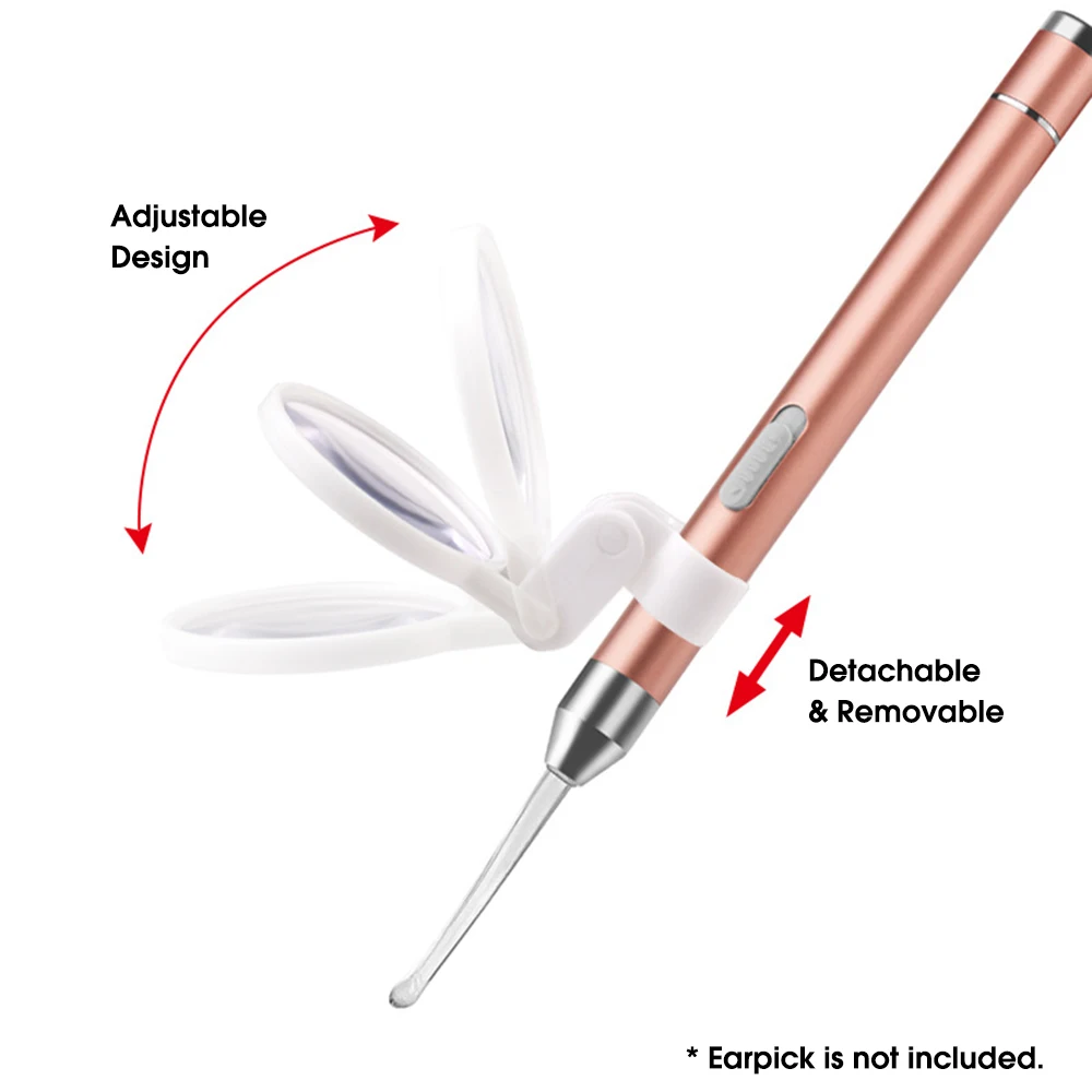 Инструмент лупа для удаления воска для ушей, фонарик для очистки ушей, инструменты для удаления ушных восков, принадлежности для ухода за ушками, инструмент для очистки ушей