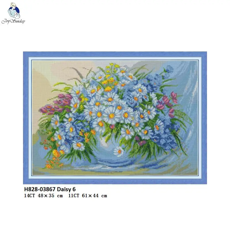 

Daisy Patterns Counted Chinese Cross Stitch Kits Sale Printed On Canvas for Embroidery DMC 11ct and 14ct Home Decor Needlework
