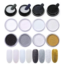 Блестящий Золотой Серебряный ноготь блестящий порошок 3D порошок для ногтей пылезащитный пигмент Типсы Блестящий сахар блеск хром для дизайна ногтей DIY Декор