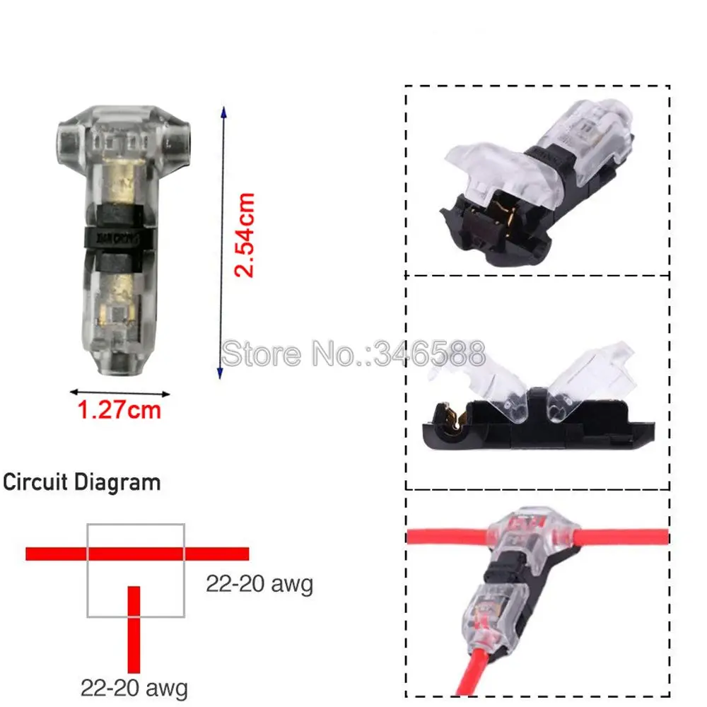 5 шт. Быстрый сращивания проволочный замок на скотче Совместное Разъем я Форма T Форма для 1 контакт 2 Pin 22-18AWG Светодиодные ленты жильный